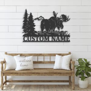 Custom-Moose-Huting-Metal-Wall-Art-LED-Light-3