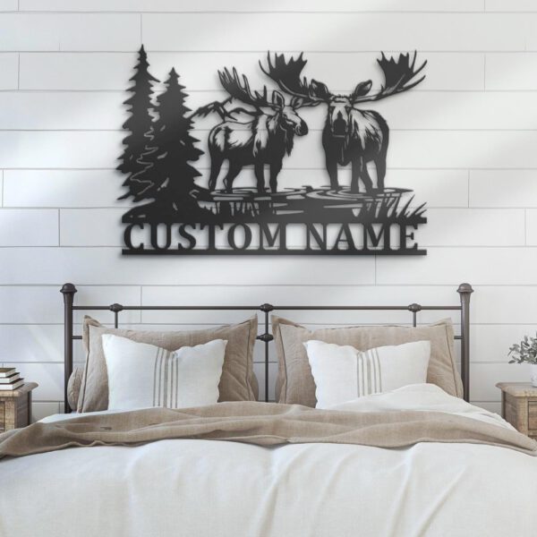 Custom-Moose-Huting-Metal-Wall-Art-LED-Light-4-2