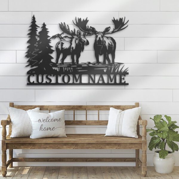 Custom-Moose-Huting-Metal-Wall-Art-LED-Light-8-2