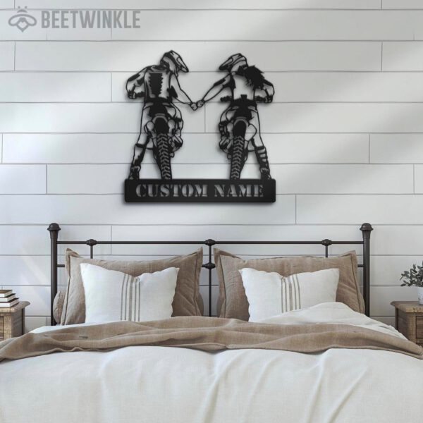 Custom-Motocross-Biker-Couple-Holding-Hand-Metal-Wall-Art-LED-Light