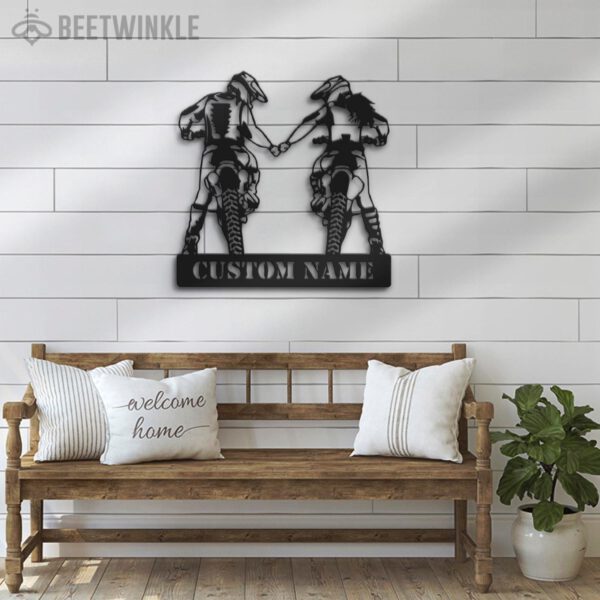 Custom-Motocross-Biker-Couple-Holding-Hand-Metal-Wall-Art-LED-Light-7