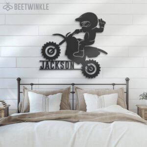 Custom-Motocross-Biker-Kids-Metal-Wall-Art-LED-Light-2-1