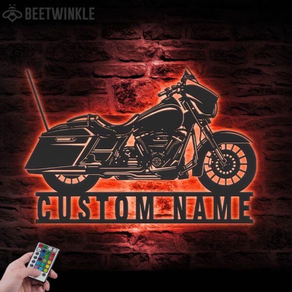 Custom-Motocross-Biker-Metal-Wall-Art-LED-Light-6