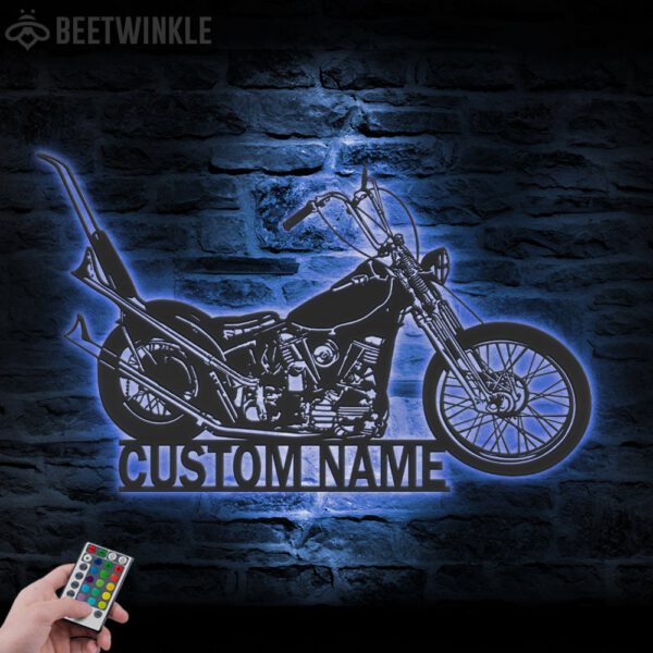 Custom-Motocross-Biker-Metal-Wall-Art-LED-Light-9