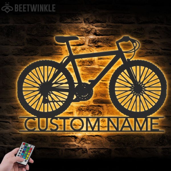 Custom-Mountain-Bike-Metal-Wall-Art-LED-Light-1