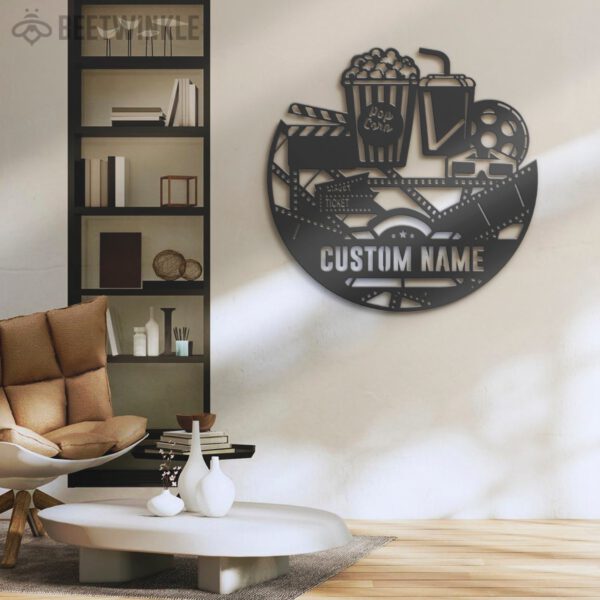 Custom-Movie-And-Popcorn-Metal-Wall-Art-LED-Light-5