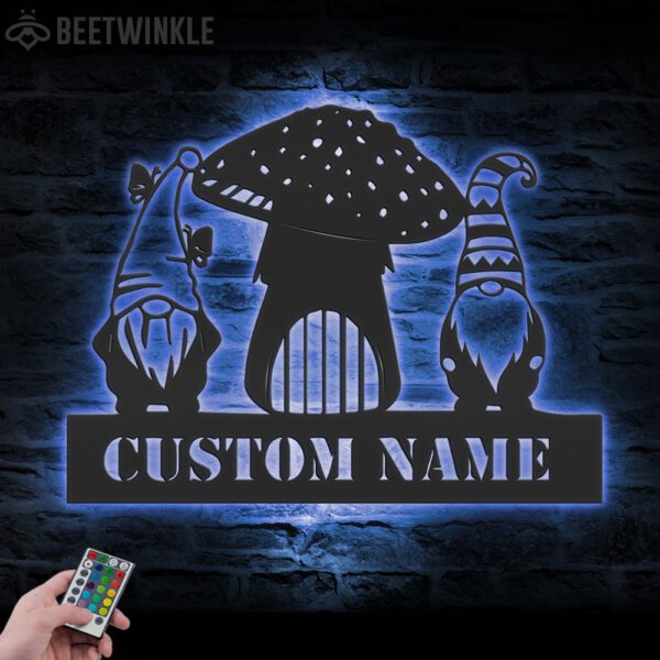 Custom-Mushroom-Gnome-Metal-Wall-Art-LED-Light-4