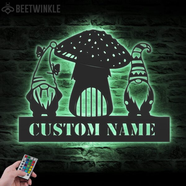 Custom-Mushroom-Gnome-Metal-Wall-Art-LED-Light-6