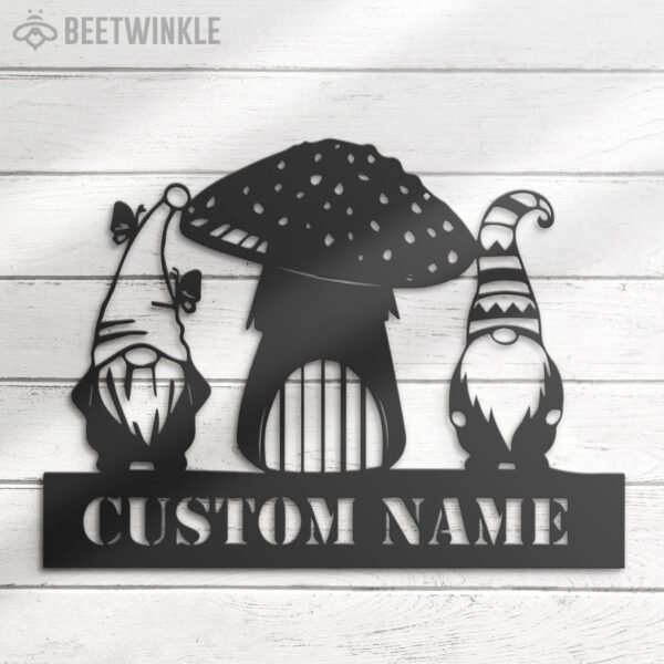 Custom-Mushroom-Gnome-Metal-Wall-Art-LED-Light