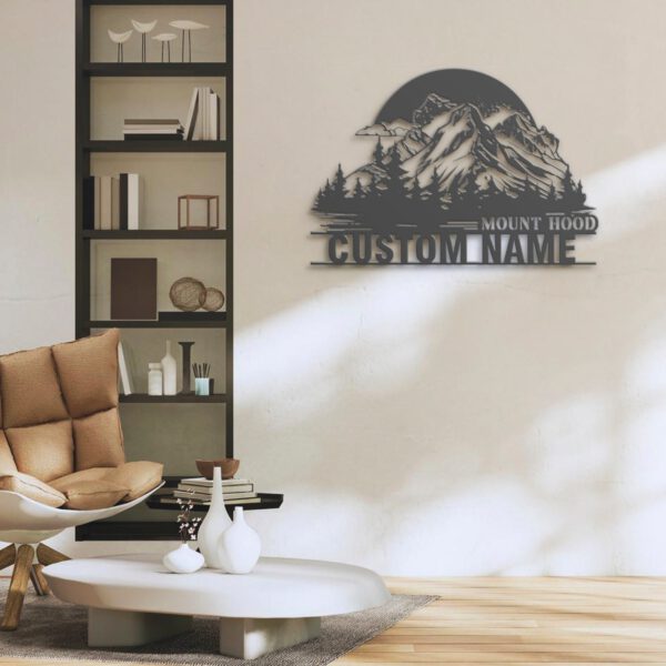 Custom-Nature-Mountain-Hood-Sunsine-Metal-Wall-Art-LED-Light-4