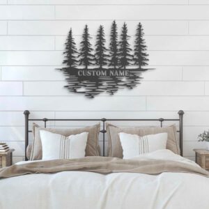 Custom-Nature-Wispy-Pine-Tree-Lake-Metal-Wall-Art-LED-Light-2