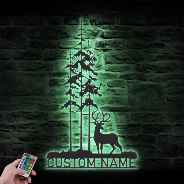 Custom-Nature-Wispy-Pine-Tree-Metal-Wall-Art-LED-Light-7