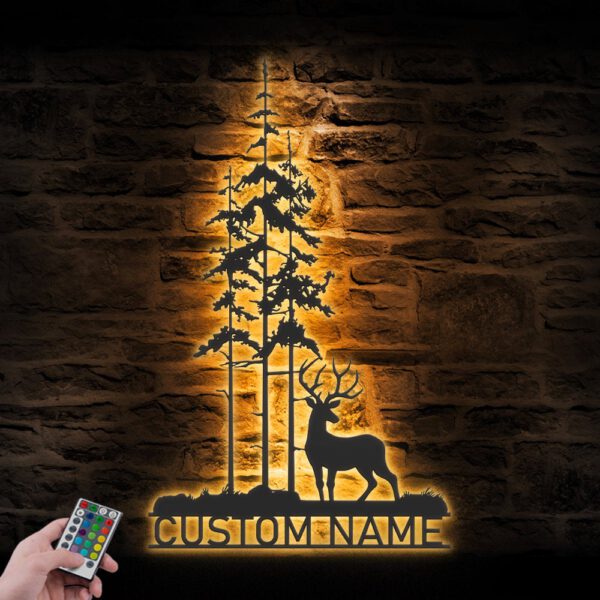 Custom-Nature-Wispy-Pine-Tree-Metal-Wall-Art-LED-Light-8