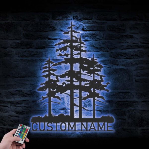 Custom-Nature-Wispy-Pine-Tree-Metal-Wall-Art-LED-Light-9