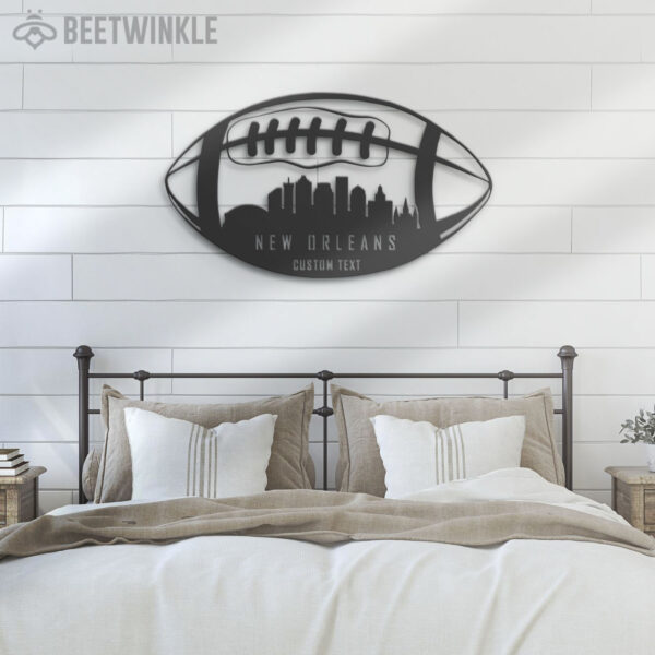 Custom-New-Orleans-Skyline-American-Football-Metal-Wall-Art-LED-Light-4