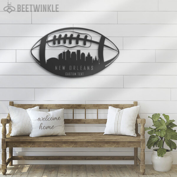 Custom-New-Orleans-Skyline-American-Football-Metal-Wall-Art-LED-Light-8