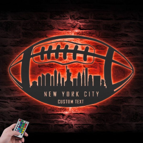 Custom-New-York-Skyline-American-Football-Metal-Wall-Art-LED-Light