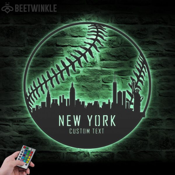 Custom-New-York-Skyline-Baseball-Metal-Wall-Art-LED-Light-4