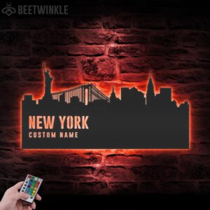 Custom-New-York-Skyline-Metal-Wall-Art-LED-Light-2