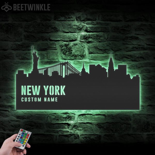 Custom-New-York-Skyline-Metal-Wall-Art-LED-Light-8