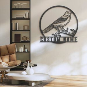 Custom-Northern-Mockingbird-Metal-Wall-Art-LED-Light-3