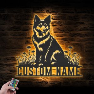 Custom-Norwegian-Lundehund-Metal-Wall-Art-LED-Light_2