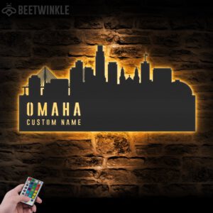 Custom-Omaha-Skyline-Metal-Wall-Art-LED-Light-2