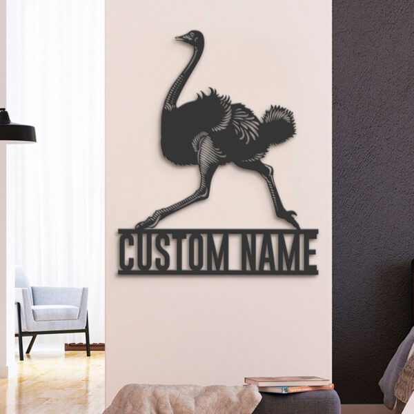 Custom-Ostrich-Metal-Wall-Art-LED-Light-2