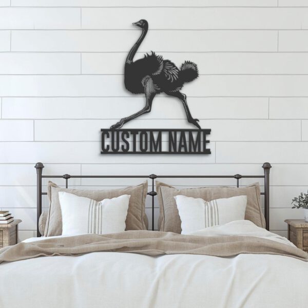 Custom-Ostrich-Metal-Wall-Art-LED-Light-3