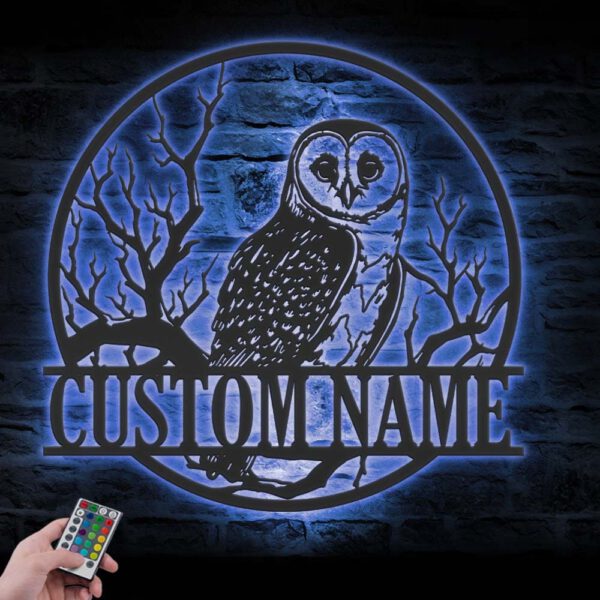 Custom-Owl-On-the-Branch-Metal-Wall-Art-with-LED-Light-2