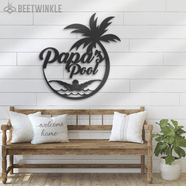 Custom-Palm-Tree-Pool-Lounge-Family-Oasis-Metal-Wall-Art-LED-Light-5