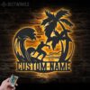 Custom-Palm-Tree-Wave-Man-Surfing-Metal-Wall-Art-LED-Light-2