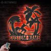 Custom-Palm-Tree-Wave-Man-Surfing-Metal-Wall-Art-LED-Light-5