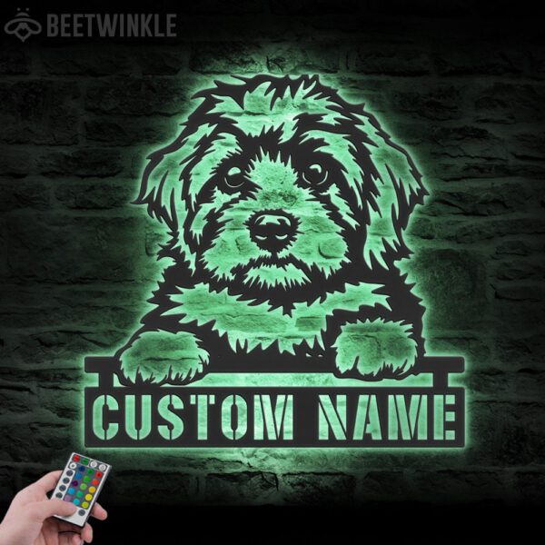 Custom-Peeking-Cavapoo-Metal-Wall-Art-LED-Light_7