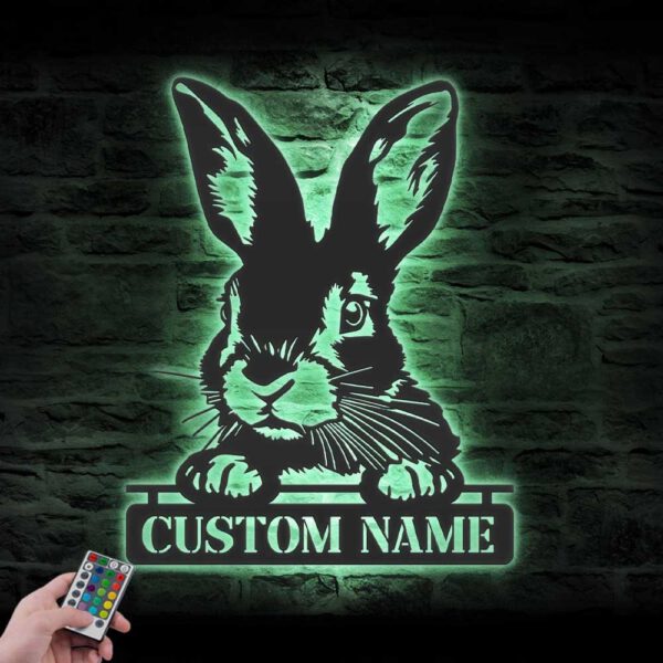 Custom-Peeking-Rabbit-Farmhouse-Metal-Wall-Art-LED-Light-7