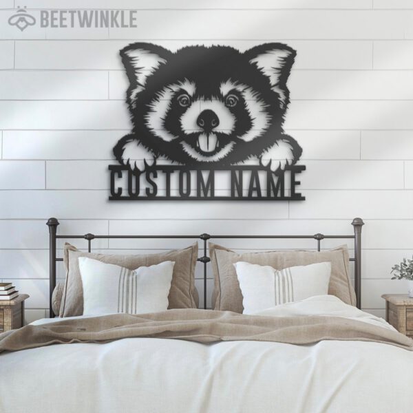 Custom-Peeking-Red-Panda-Bear-Metal-Wall-Art-LED-Light-4