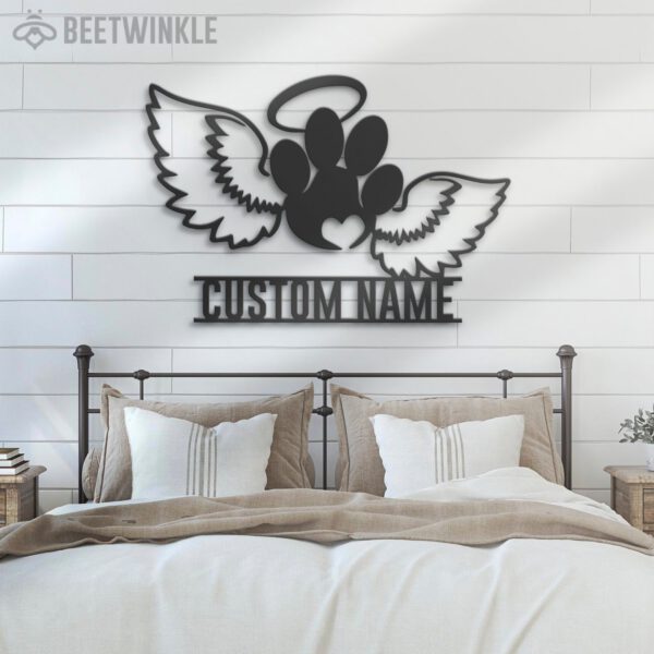 Custom-Pet-Wings-Memorial-Name-Date-Metal-Wall-Art-LED-Light-5