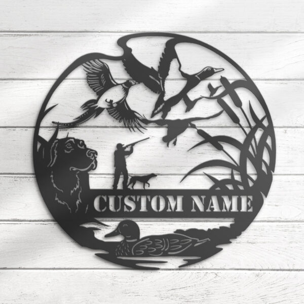 Custom-Pheasant-Duck-Geese-Labrador-Dog-Hunting-Metal-Wall-Art-LED-Light-3