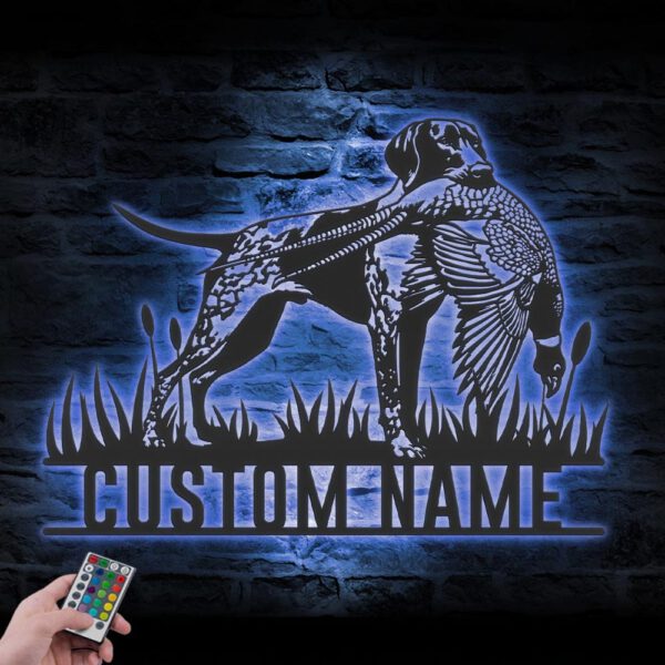 Custom-Pheasant-German-Shorthaired-Pointer-Dog-Hunting-Metal-Wall-Art-LED-Light_4