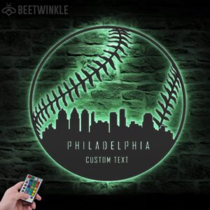 Custom-Philadelphia-Skyline-Baseball-Metal-Wall-Art-LED-Light-2