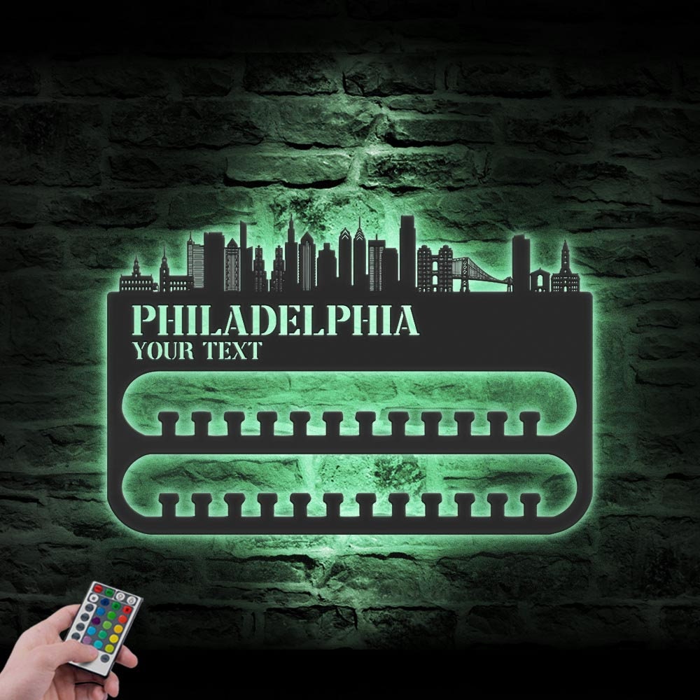 Custom-Philadelphia-Skyline-Sport-Medal-Hanger-With-Led-Light_2