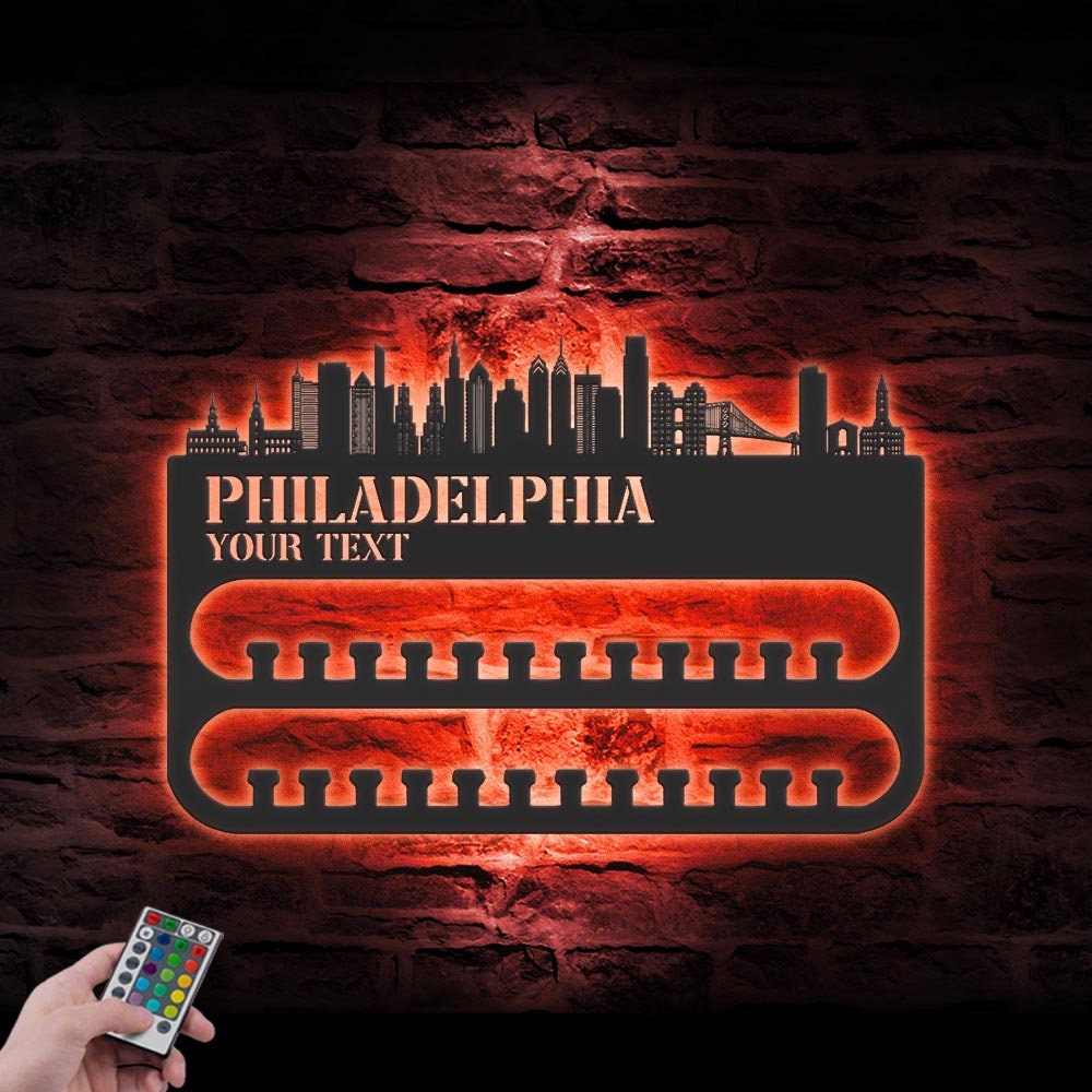 Custom-Philadelphia-Skyline-Sport-Medal-Hanger-With-Led-Light_3