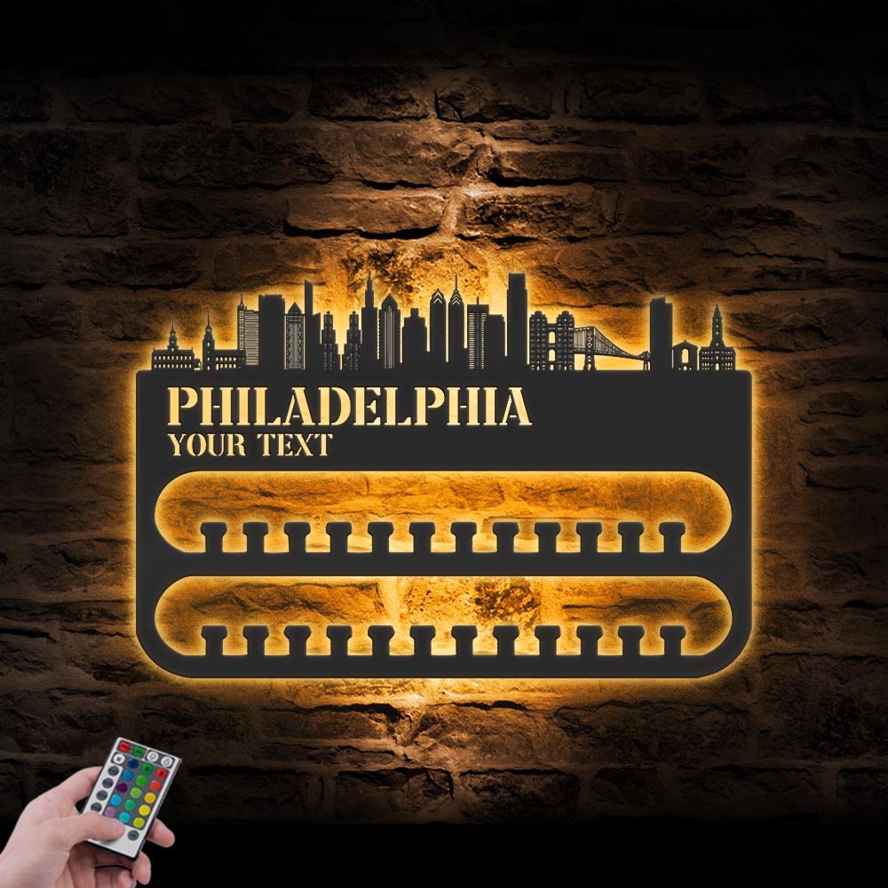 Custom-Philadelphia-Skyline-Sport-Medal-Hanger-With-Led-Light_7