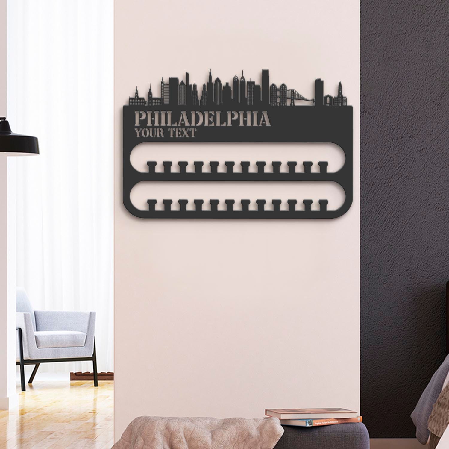 Custom-Philadelphia-Skyline-Sport-Medal-Hanger-With-Led-Light_8