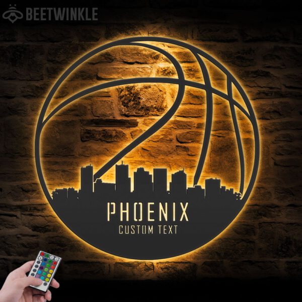 Custom-Phoenix-Skyline-Basketball-Metal-Wall-Art-LED-Light-2