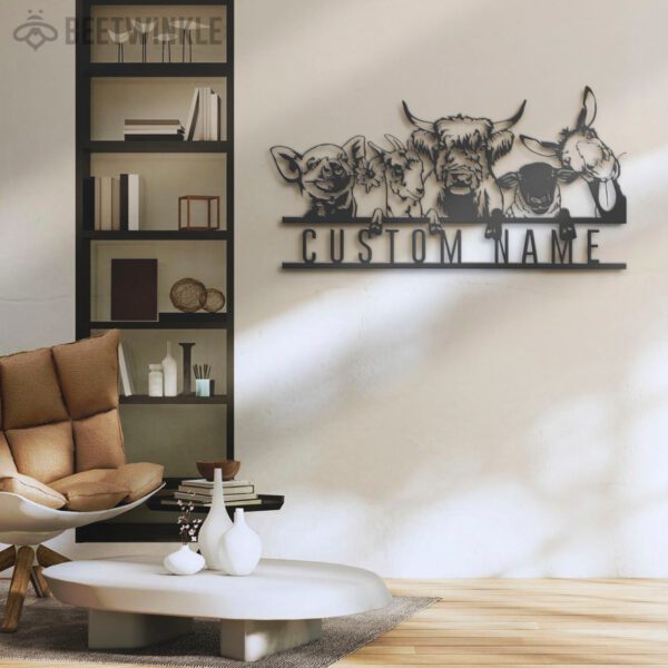 Custom-Pig-Sheep-Donkey-Chicken-Cow-Farmhouse-Metal-Wall-Art-LED-Light-4