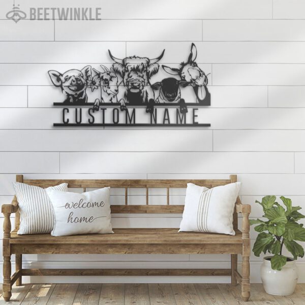 Custom-Pig-Sheep-Donkey-Chicken-Cow-Farmhouse-Metal-Wall-Art-LED-Light-6