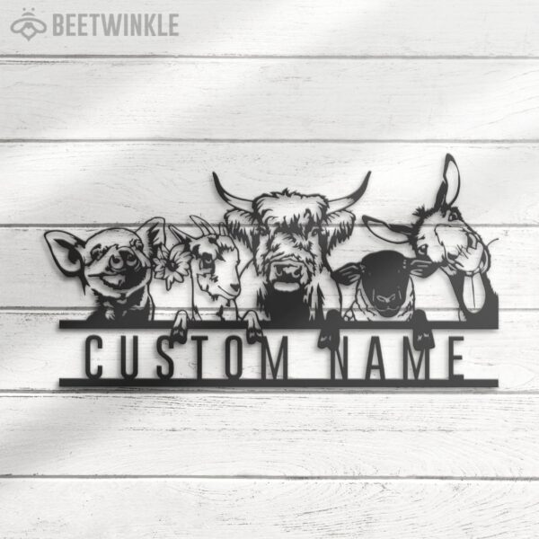 Custom-Pig-Sheep-Donkey-Chicken-Cow-Farmhouse-Metal-Wall-Art-LED-Light-7