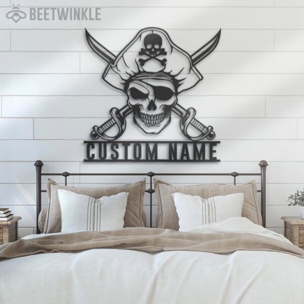 Custom-Pirate-Skull-Metal-Wall-Art-LED-Light-8