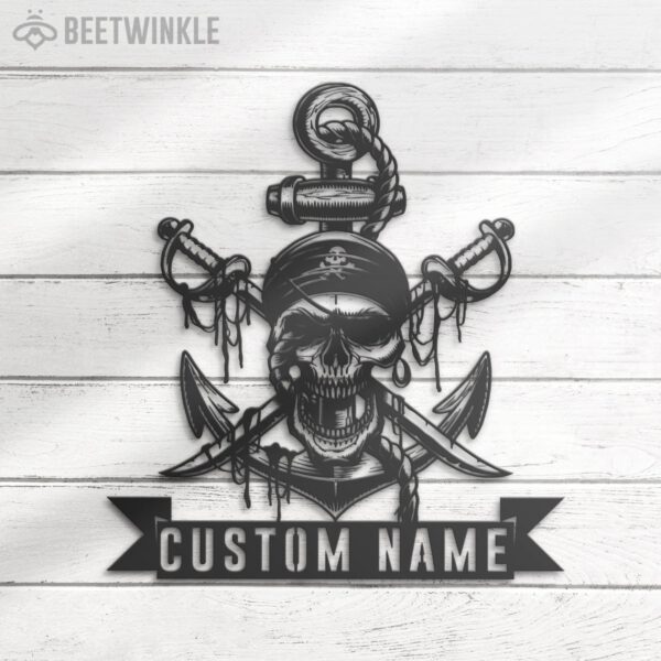 Custom-Pirate-Skull-Swords-Anchor-Metal-Wall-Art-LED-Light-8